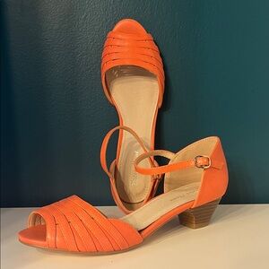 Melon Pink Strappy Heels